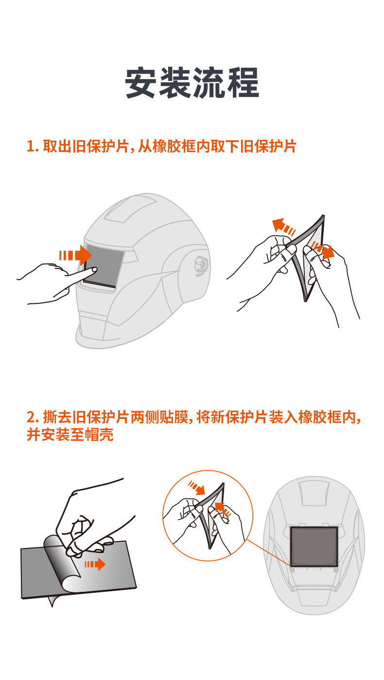 泰克曼720S焊接面罩外保護片橡膠框圖片3