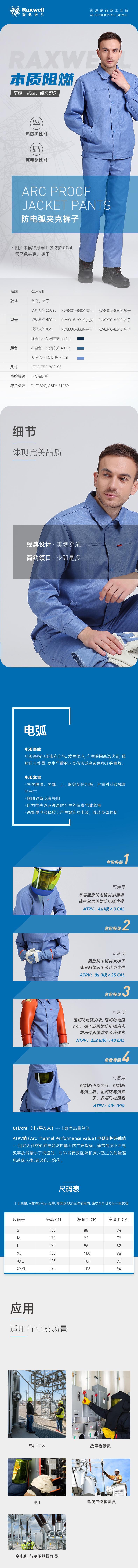 瑞氪維爾RW8319深藍色防電弧夾克圖片