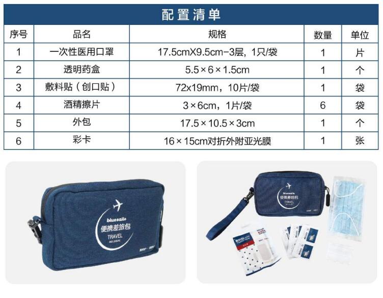 藍帆醫(yī)療CL-B002-1便攜差旅急救包圖片