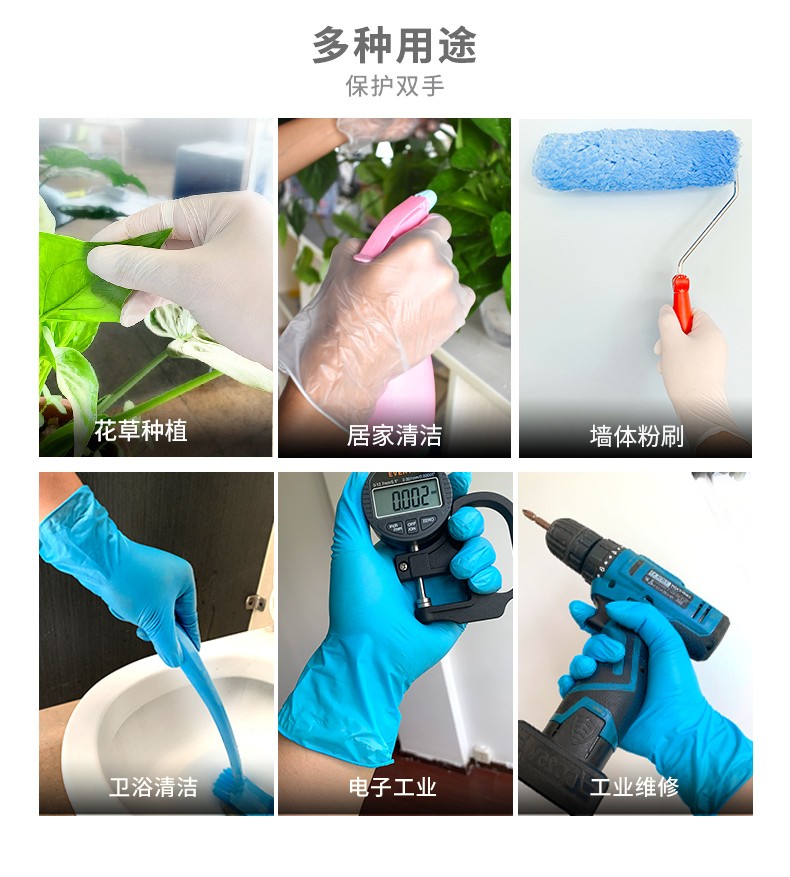 塞莫詩S901BL天藍(lán)色一次性PVC手套圖片6
