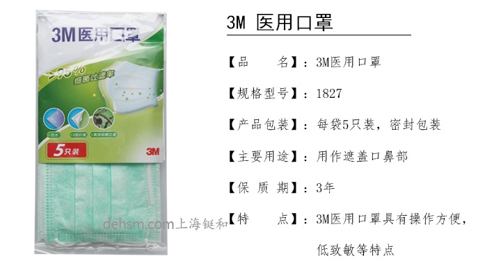 3M1827醫用外科口罩介紹