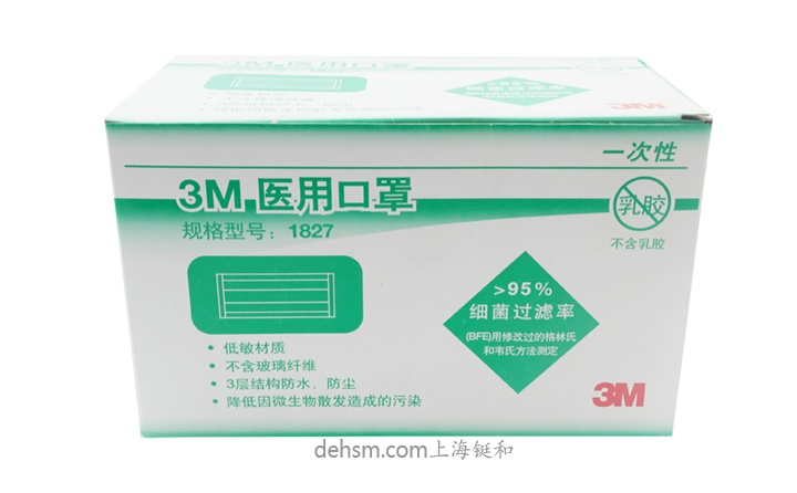 3M1827醫用外科口罩整盒包裝圖